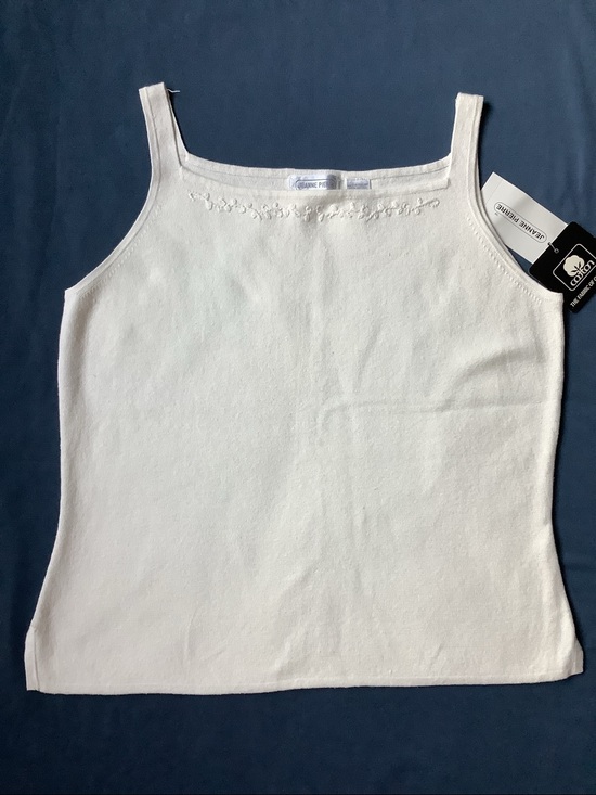 JEANNE PIERRE Tops - Vintage Jeanne Pierre cream tank, Large, NWT, 100% cotton